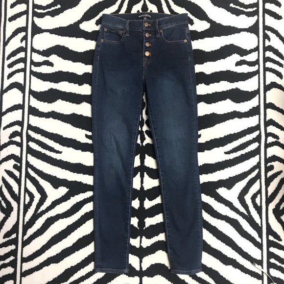J Crew High Rise Skinny Jeans Exposed Buttons Size 25 - Picture 6 of 13